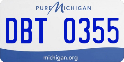 MI license plate DBT0355
