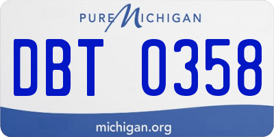 MI license plate DBT0358