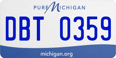 MI license plate DBT0359