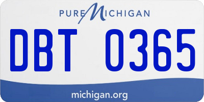 MI license plate DBT0365