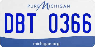 MI license plate DBT0366