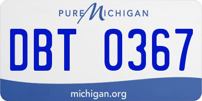 MI license plate DBT0367