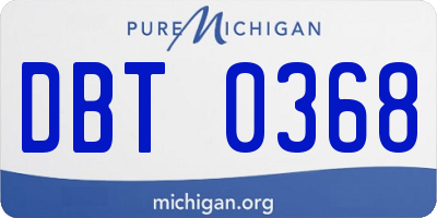 MI license plate DBT0368