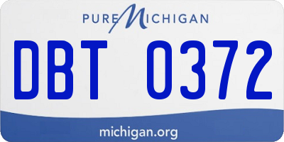 MI license plate DBT0372