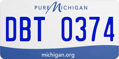 MI license plate DBT0374
