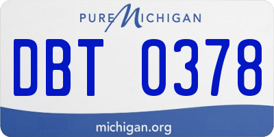 MI license plate DBT0378
