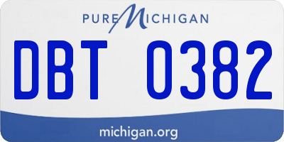 MI license plate DBT0382