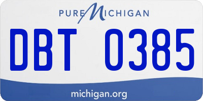 MI license plate DBT0385