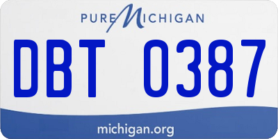 MI license plate DBT0387