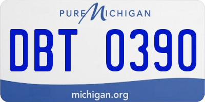 MI license plate DBT0390