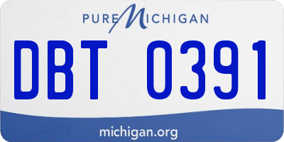 MI license plate DBT0391
