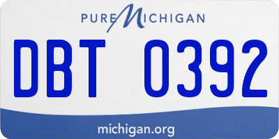 MI license plate DBT0392
