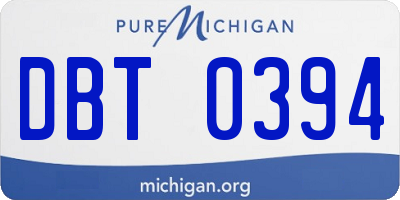 MI license plate DBT0394