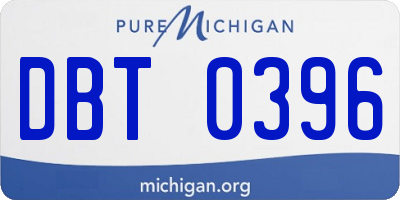 MI license plate DBT0396
