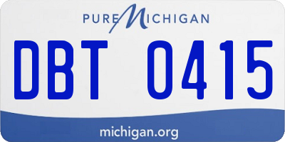 MI license plate DBT0415