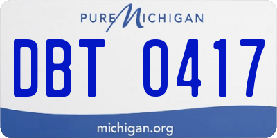MI license plate DBT0417