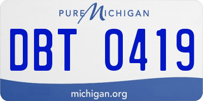 MI license plate DBT0419