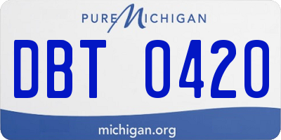 MI license plate DBT0420