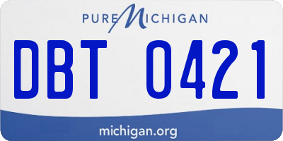 MI license plate DBT0421