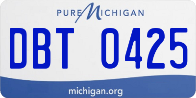 MI license plate DBT0425