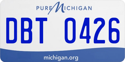 MI license plate DBT0426