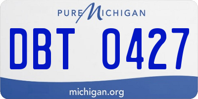 MI license plate DBT0427