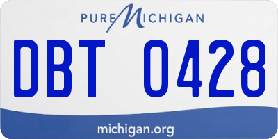 MI license plate DBT0428