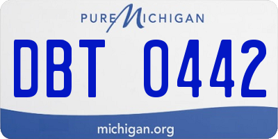 MI license plate DBT0442