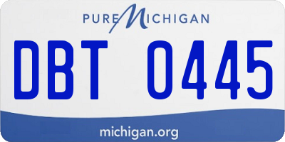 MI license plate DBT0445