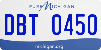 MI license plate DBT0450