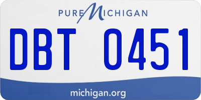 MI license plate DBT0451