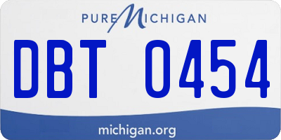 MI license plate DBT0454