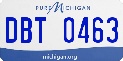 MI license plate DBT0463