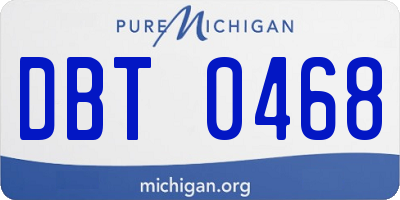 MI license plate DBT0468