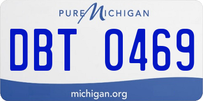 MI license plate DBT0469