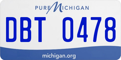 MI license plate DBT0478