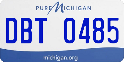 MI license plate DBT0485