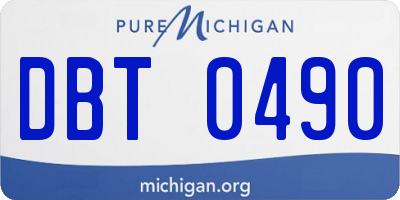 MI license plate DBT0490