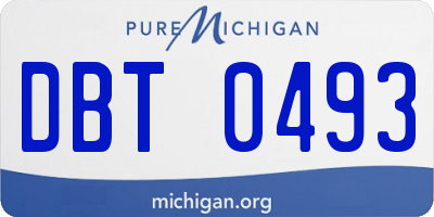 MI license plate DBT0493