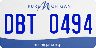 MI license plate DBT0494