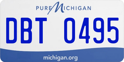 MI license plate DBT0495