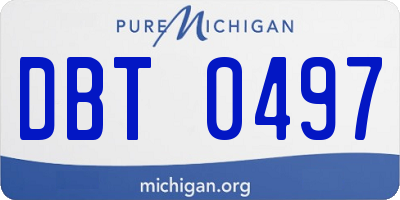 MI license plate DBT0497