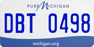 MI license plate DBT0498
