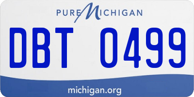 MI license plate DBT0499