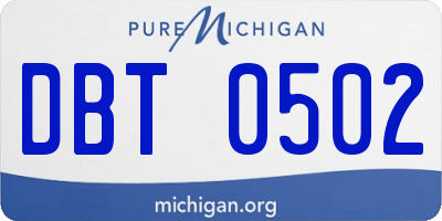 MI license plate DBT0502