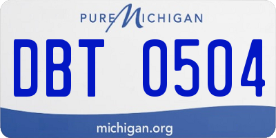 MI license plate DBT0504