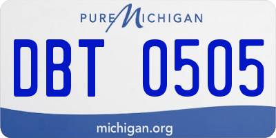 MI license plate DBT0505
