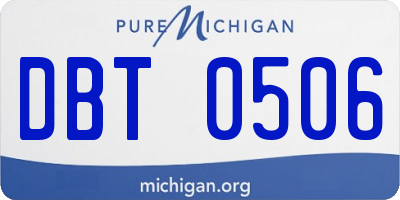 MI license plate DBT0506