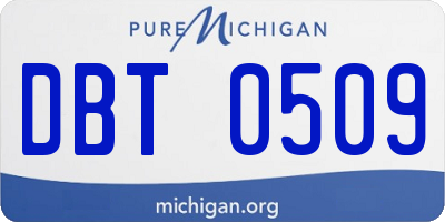 MI license plate DBT0509