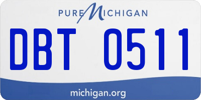 MI license plate DBT0511